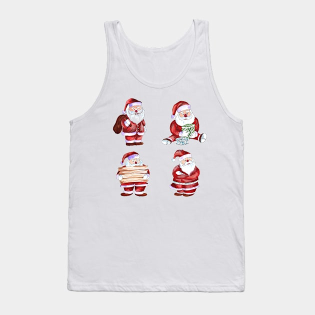 Funny Santa Claus Characters Tank Top by Mako Design 